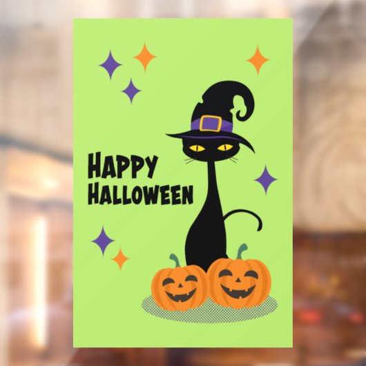 Midden-eeuw Atomic Halloween Cat Raamsticker (Vel 2)
