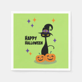 Midden-eeuw Atomic Halloween Cat Servet