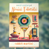 Midden eeuw Atomic Retro Futuristic Rabbit Martini Acryl Bord (Neutraal)