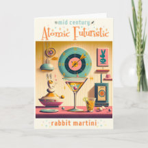 Midden eeuw Atomic Retro Futuristic Rabbit Martini