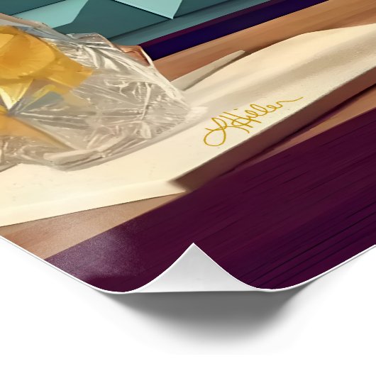 Midden eeuw Atomic Retro Futuristische feestzaal Perfect Poster (Hoek)