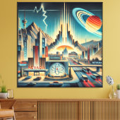 Midden eeuw Atomic Space Age Nevada Art Canvas Afdruk (Insitu (Woonkamer))