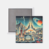 Midden eeuw Atomic Space Age Nevada Art Magneet (Voorkant / Achterkant)