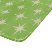 Midden-Eeuw Atomic Starbursts op Lime groen Snijplank (Hoek)