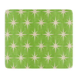 Midden-Eeuw Atomic Starbursts op Lime groen Snijplank