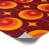 Midden-Eeuw Atomic Starbursts op Retro Circles Poster (Hoek)
