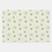 Midden eeuw Atomische Starburst Patroon Roze, Groe Inpakpapier Vel (Voorkant 3)