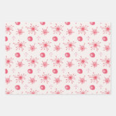 Midden eeuw Atomische Starburst Patroon Roze, Groe Inpakpapier Vel (Voorkant 2)