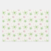 Midden eeuw Atomische Starburst Patroon Roze, Groe Inpakpapier Vel (Voorkant)