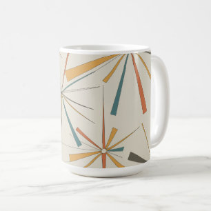 Midden eeuw  Atomische Sterrenexplosie Geometrisch Koffiemok