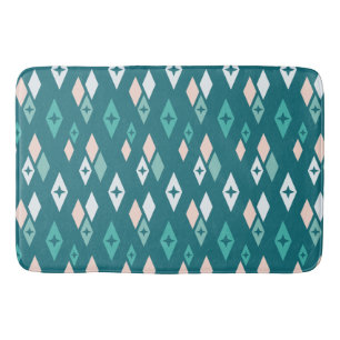 Midden eeuw atoom diamanten turquoise, perzik, lic badmat