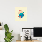 Midden Eeuw Atoom Tijdperk Ster Boemerang Abstract Poster (Thuiskantoor)