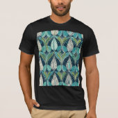 Midden eeuw atoomdruppels blauw groen patroon t-shirt (Voorkant)