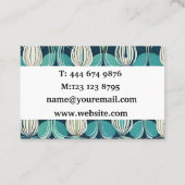 Midden eeuw atoomdruppels blauw groen patroon visitekaartje (Achterkant)