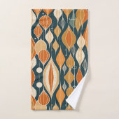 Midden eeuw atoomdruppels oker moderne retro bad handdoek (Handdoek)