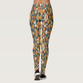 Midden eeuw atoomdruppels oker moderne retro leggings (Achterkant)