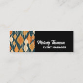 Midden eeuw atoomdruppels oker moderne retro mini visitekaartje (Voorkant)