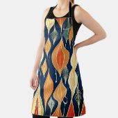 Midden eeuw atoomdruppels oker moderne retro schort (Insitu)