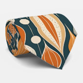 Midden eeuw atoomdruppels oker moderne retro stropdas (Opgerold)