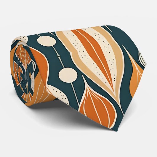 Midden eeuw atoomdruppels oker moderne retro stropdas (Opgerold)