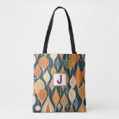 Midden eeuw atoomdruppels oker moderne retro tote bag (Voorkant)