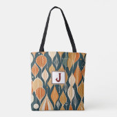 Midden eeuw atoomdruppels oker moderne retro tote bag (Achterkant)