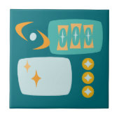 Midden-Eeuw Atoomenergie Abstract Tegeltje (Voorkant)