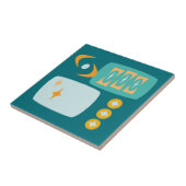 Midden-Eeuw Atoomenergie Abstract Tegeltje (Zijkant)