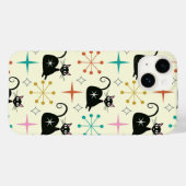 Midden-Eeuw Atoomkatten met Retro Starbursts Case-Mate iPhone Case (Achterkant (horizontaal))