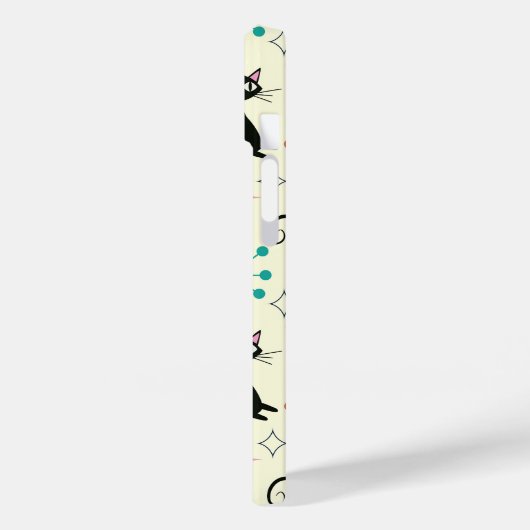 Midden-Eeuw Atoomkatten met Retro Starbursts Case-Mate iPhone Case (Achterkant / Links)