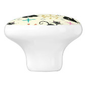 Midden-Eeuw Atoomkatten met Starbursts Keramische Knop (Zijkant)