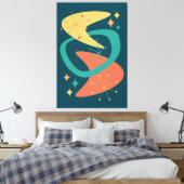 Midden eeuw atoomleeftijd 7 houtskool canvas afdruk (Insitu (Slaapkamer))