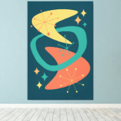 Midden eeuw atoomleeftijd 7 houtskool canvas afdruk (Insitu (Houten vloer))