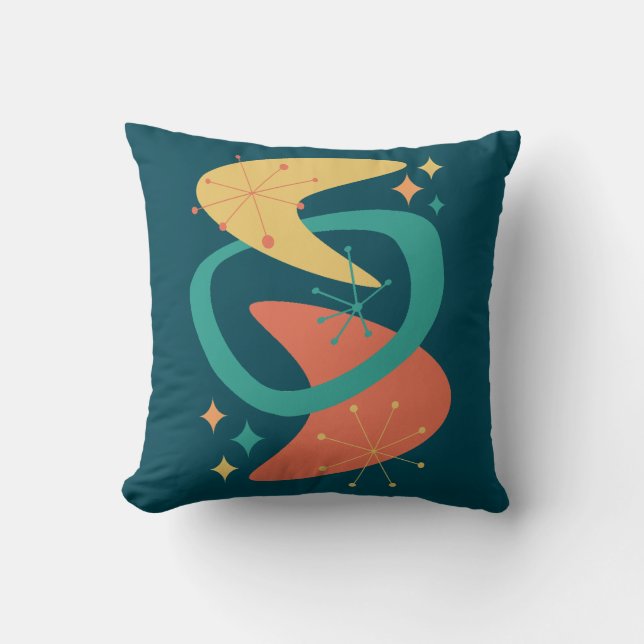 Midden eeuw atoomleeftijd 7 houtskool kussen (Voorkant)