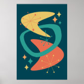 Midden eeuw atoomleeftijd 7 houtskool poster (Voorkant)