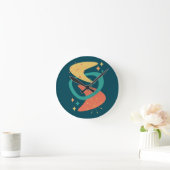 Midden eeuw atoomleeftijd 7 houtskool ronde klok (Huis)