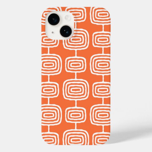 Midden-Eeuw Atoomringen Abstract Patroon Case-Mate iPhone Case (Achterkant)