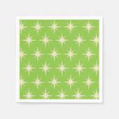 Midden-Eeuw Atoomsterren op Lime Green Pattern Servet (Voorkant)