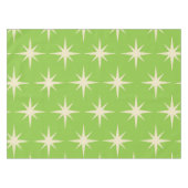 Midden-Eeuw Atoomsterren Patroon op Groen Tafelkleed (Voorkant (Horizontaal))