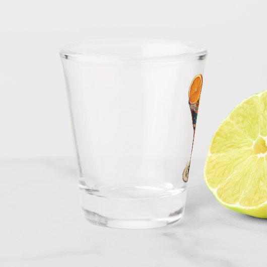 Midden-eeuw atoomtijdperk futuristische Martini Shot Glas (Links)