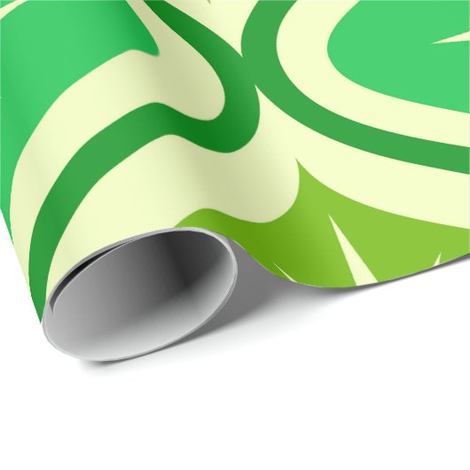 Midden-eeuw atoomuitbarstingen op groene ogeen cadeaupapier (Rol Hoek)