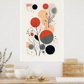 Midden-eeuw Bauhaus geometrische kunst Poster (Keuken)