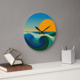 Midden eeuw Bauhaus Zonsondergang Moderne Wandklok