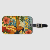Midden eeuw bezoek Hawaii toerisme kunst Bagagelabel (Voorkant (horizontaal))