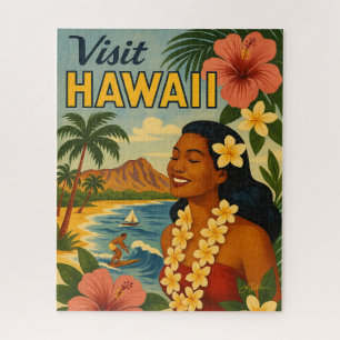 Midden eeuw bezoek Hawaii toerisme kunst Legpuzzel