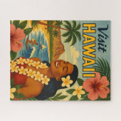 Midden eeuw bezoek Hawaii toerisme kunst Legpuzzel (Horizontaal)