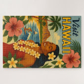 Midden eeuw bezoek Hawaii toerisme kunst Legpuzzel (Horizontaal)