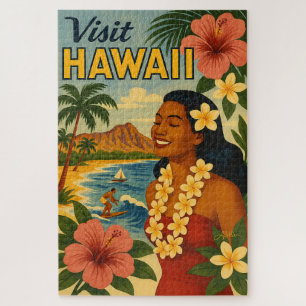 Midden eeuw bezoek Hawaii toerisme kunst Legpuzzel