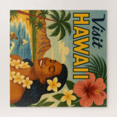 Midden eeuw bezoek Hawaii toerisme kunst Legpuzzel (Horizontaal)