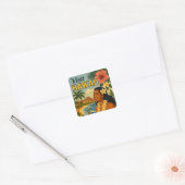 Midden eeuw bezoek Hawaii toerisme kunst Vierkante Sticker (Envelop)